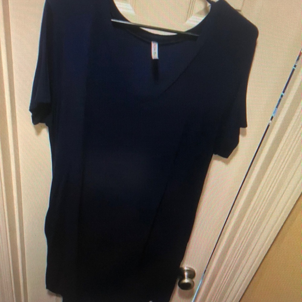 Classic Navy V-Neck Women's Top